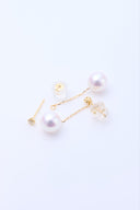 アコヤ真珠7mm 2WAYダイヤモンドピアス 0.10ct（チャーム取り外し可）