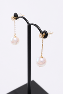 アコヤ真珠 × ダイヤモンド 2WAYピアス 0.20ct（7.5mm・チャーム取り外し可）