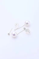 アコヤ真珠 × ダイヤモンド 2WAYピアス 0.10ct（7mm・チャーム取り外し可）
