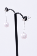 アコヤ真珠 × ダイヤモンド 2WAYピアス 0.10ct（7mm・チャーム取り外し可）