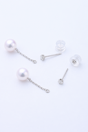 アコヤ真珠 × ダイヤモンド 2WAYピアス 0.10ct（7mm・チャーム取り外し可）