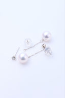 アコヤ真珠7.5mm 2WAYダイヤモンドピアス 0.20ct（チャーム取り外し可）