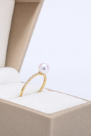 アコヤ真珠 × ダイヤモンド パヴェリング 0.09ct（5.5mm）