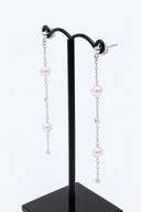 アコヤ真珠 × ラボグロウンダイヤモンド ロングピアス 1.07ct（約6cm）