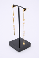 アコヤ真珠 2WAYバーピアス（三角アレンジ／約8cm）