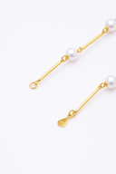 アコヤ真珠 2WAYバーピアス（三角アレンジ／約8cm）